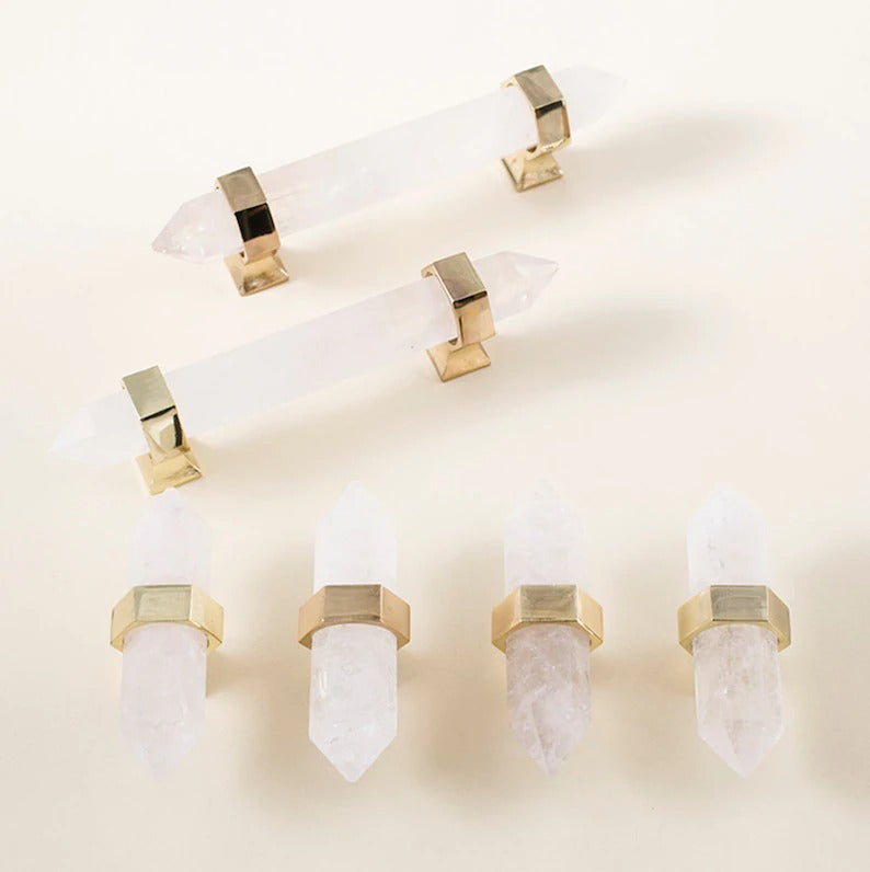 Brass Crystal Door Knobs: Kitchen Cabinet Knobs & Bedroom Drawer Pulls