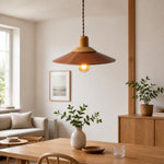Carica l'immagine nella visualizzazione Galleria, Brown leather pendant above a bright dining table