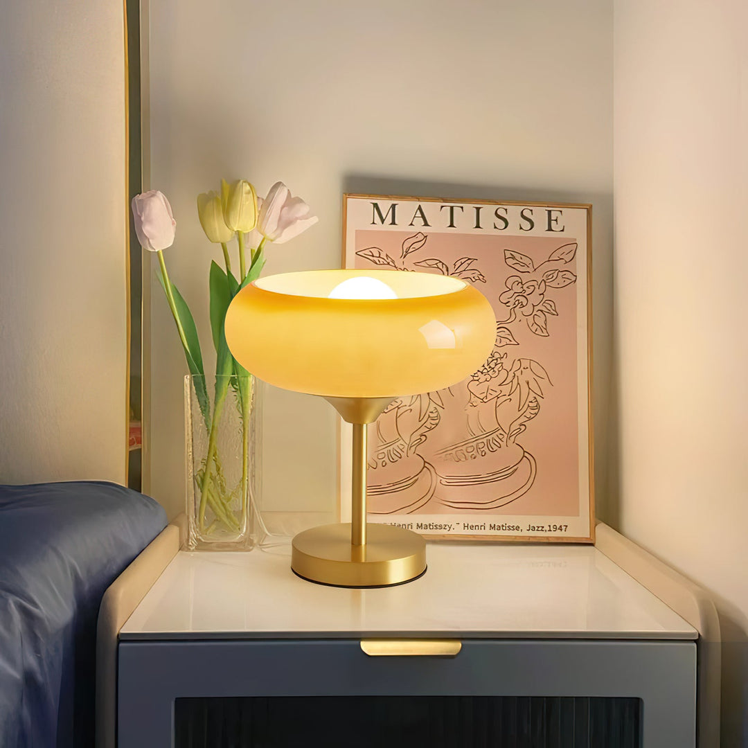 Eierkuchen Glas Tischlampe