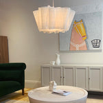 Afbeelding laden in galerijweergave, Nordic Linen Pleated  Fabric Pendant Light Lampshade
