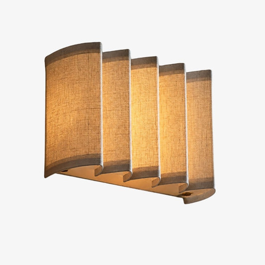 Aplique de pared wabi-sabi de tela con diseño de ola