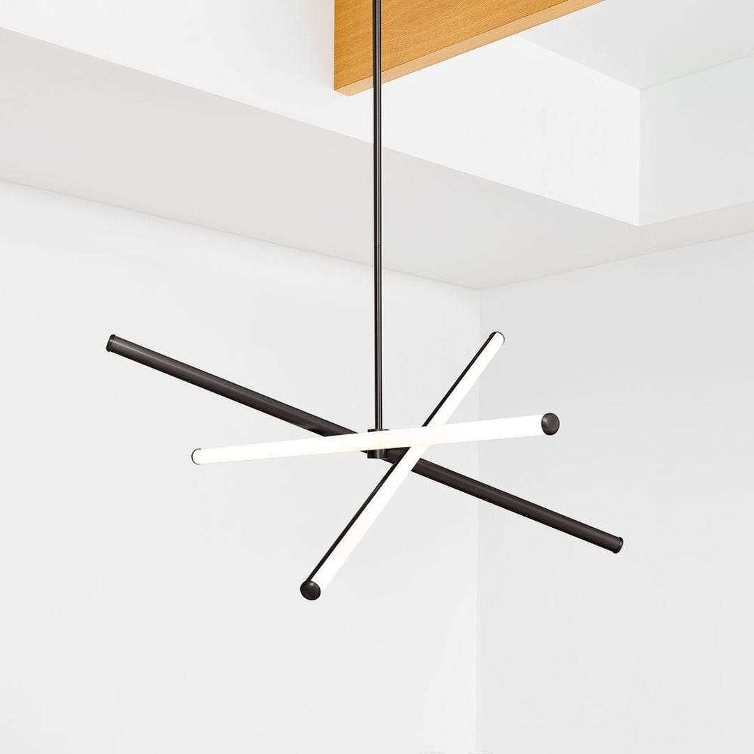 Voro Minimalist Chrome Light Rods - LED Semi-Flush Mount Ceiling Light