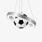 Cargar imagen en el visor de la Galería, Silver soccer pendant chandelier finish