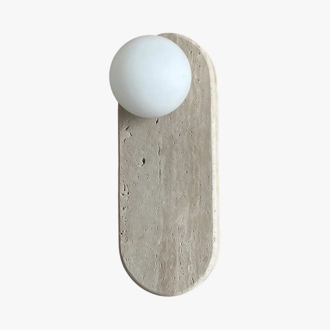 Lámpara de Pared de Piedra Vinbrea con Textura Orgánica - Luz de Acento de Estilo Mediados de Siglo para Dormitorio y Pasillo