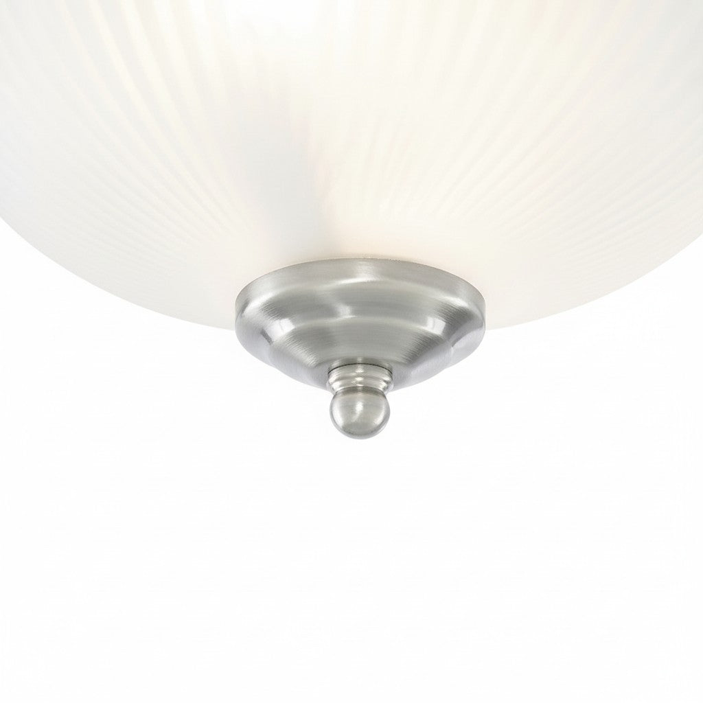 TF Vintora Moderne Opbouw Plafondlamp – Geribbeld Glas en Metalen Rand voor Keukens of Gangen
