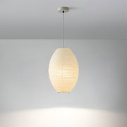 Traditional Japandi Wabi-Sabi Elliptical Paper Pendant Light