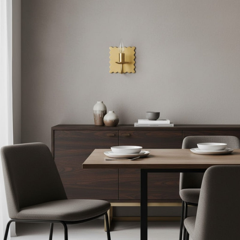 Modo Lámpara de Pared Decorativa – Aplique de Pared Metálico Moderno Ondulado para Dormitorios y Pasillos