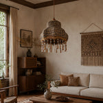 Load image into Gallery viewer, Vintage Fabric Fringe Pendant Lamp