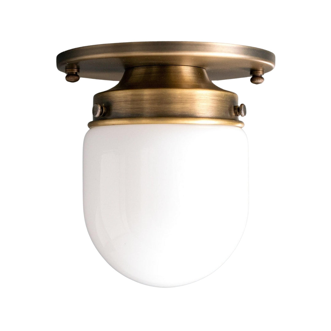 Opalume White Opal Glass Bulb-Globe Flush-Mount Ceiling Light for Entry & Living Room