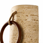 Załaduj obraz do przeglądarki galerii, Travertine wood ring wall sconce detail