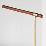Load image into Gallery viewer, Moss Energy-Efficient Linear Wood LED Floor Lamp – Adjustable Swivel Design
