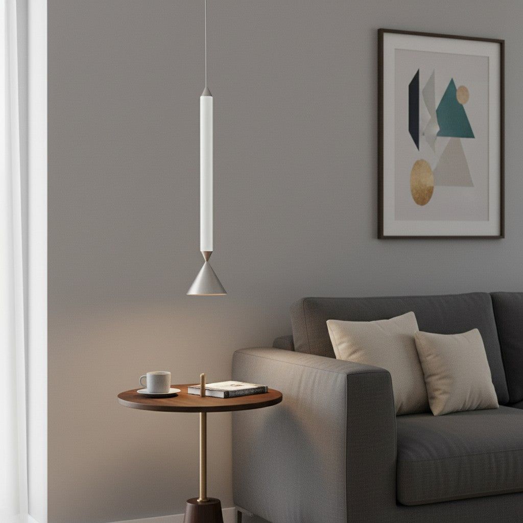 Vertara Minimal Cone Pendant Light – Sleek Architectural Hanging Lamp for Dining and Kitchen