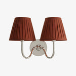 Afbeelding laden in galerijweergave, Luvora vintage geplooide kap wandlamp - moderne messing linnen wandverlichting
