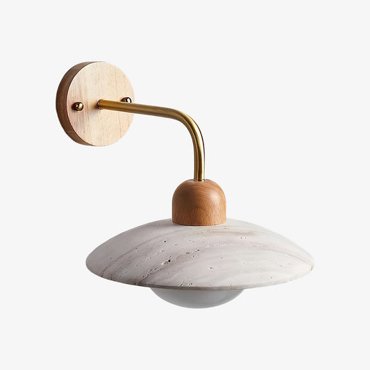 Lámpara de Pared Travira de Diseño Moderno con Disco de Travertino
