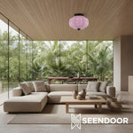 Load image into Gallery viewer, Vintage Eloise Milk Glass Flush Mount Ceiling Light - Vintage Charm Soft Glow
