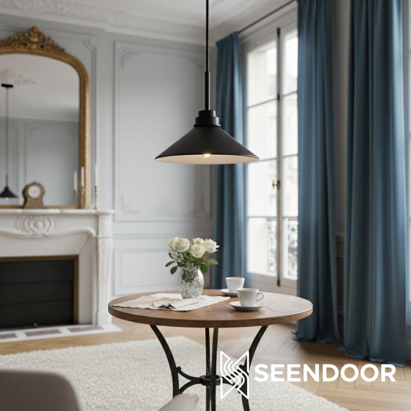 Aurenza Modern Farmhouse Pendant Light - Adjustable Shade for Warm Ambiance