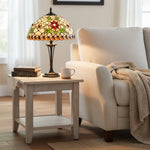 Afbeelding laden in galerijweergave, TF Angelique Stijl Tafellamp – Handgemaakte Glazen Kap met Warme Sfeer