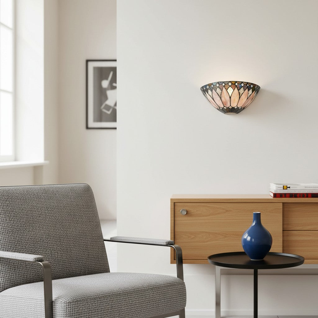 Lámpara de Pared Elegante TF Brooklyn - Aplique de Pared de Vidrio Art Deco para Sala de Estar o Pasillo