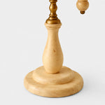 Bild in die Galerieansicht laden, Beige Fabric vintage wood and brass-tone table lamp