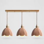 Cargar imagen en el visor de la Galería, Three-light natural leather linear pendant