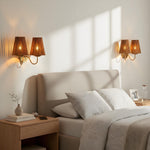 Load image into Gallery viewer, Zhoove  Bamboo Wall Lamp - Pleated Natural Shade Design for Living Room or Bedroom