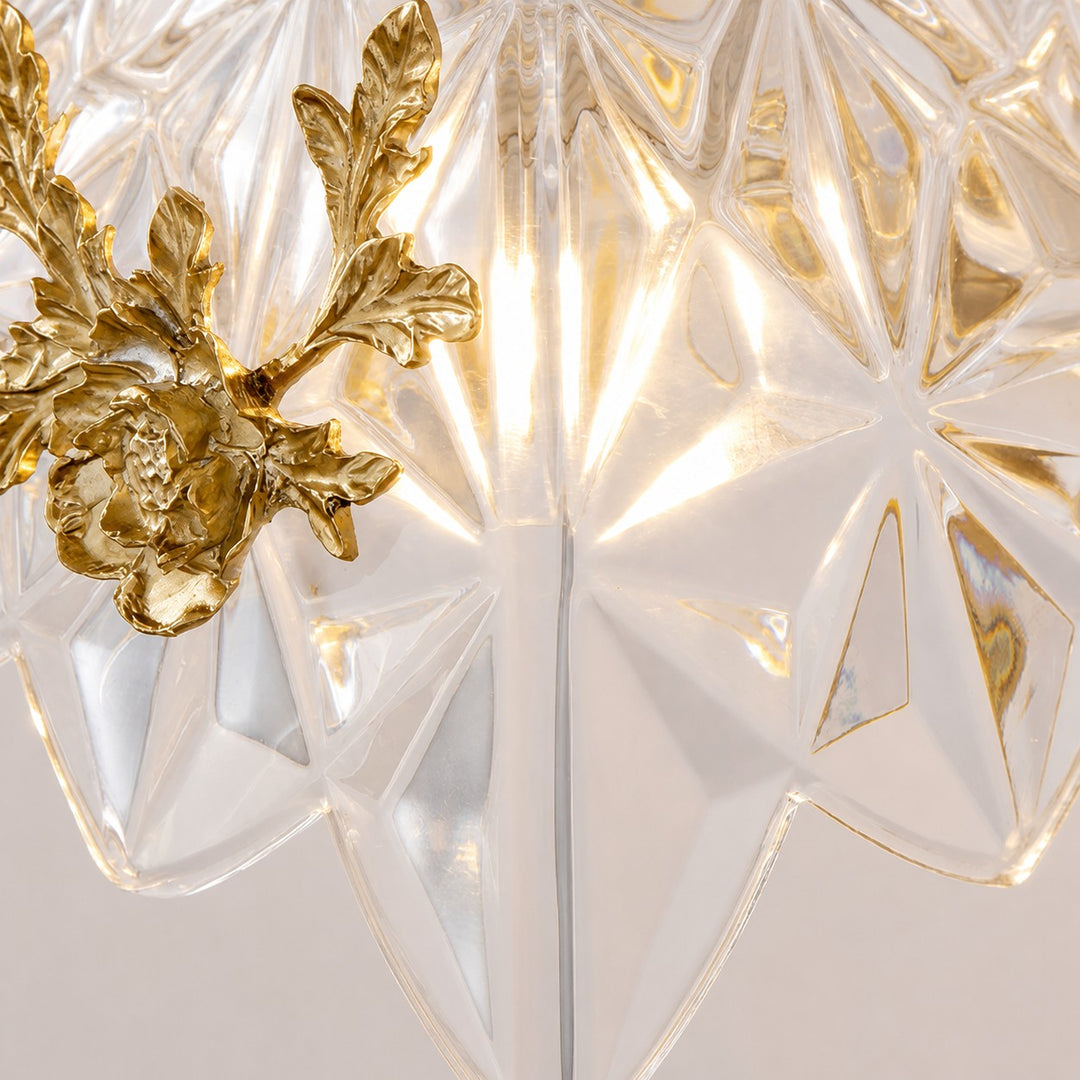 Franse florale messing wandlamp