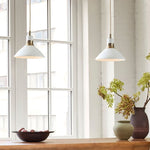 Load image into Gallery viewer, Calvor Porcelain Pendant Light – Ivory Shade with Champagne Bronze Accents
