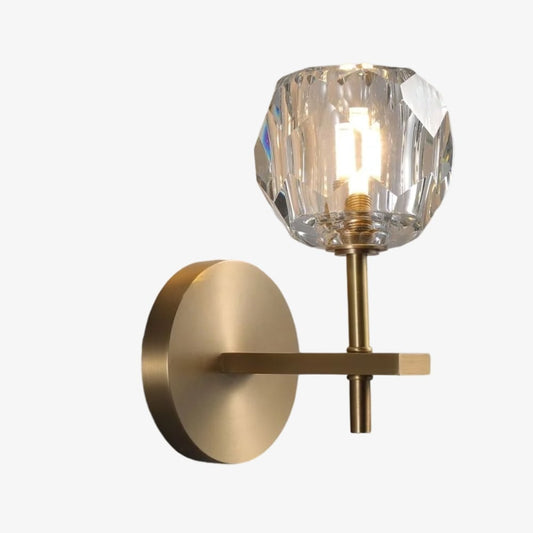 Lámpara de pared moderna Kristelle con prismas de cristal para hotel y dormitorio