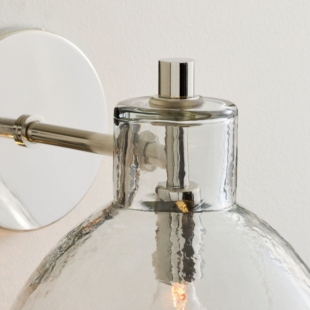 Glavira Recycled Glass Double Sconce - Indoor Brass Wall Lighting