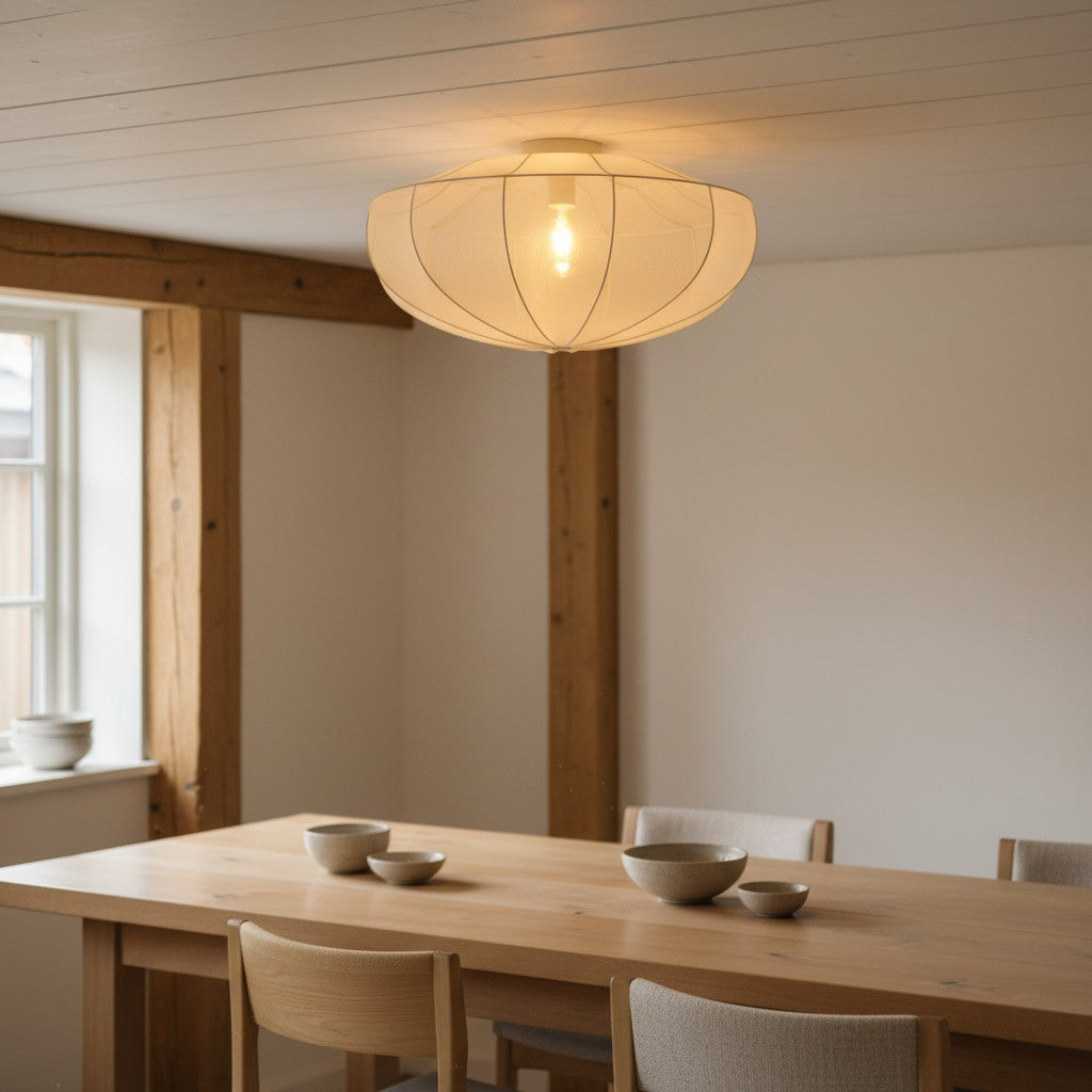 Lumifil Drapierte Mesh-Deckenleuchte – Boho Rustikale Strukturierte Lampenschirmlampe für Wohnzimmer oder Schlafzimmer