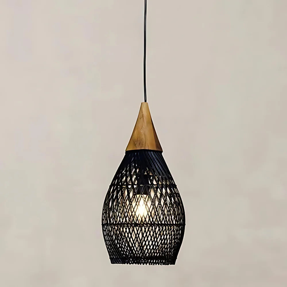 Ręcznie wykonana lampa wisząca z tapiserii rattanu