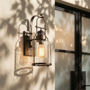 Ivoran Industrial Cylinder Wall Sconce - Glass Shade Design, Modern Wall Lighting U12