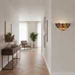 Afbeelding laden in galerijweergave, TF Dragonfly patroon wandlamp – Klassiek handgesneden glas-in-lood voor gangen en slaapkamers
