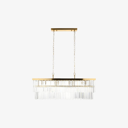 Lámpara colgante lineal Vitralon - Pantalla de vidrio en forma de diamante (cristal claro) - Ideal para salas y comedores