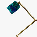 Cargar imagen en el visor de la Galería, Double jointed brass-tone lamp arm with blue green floral shade