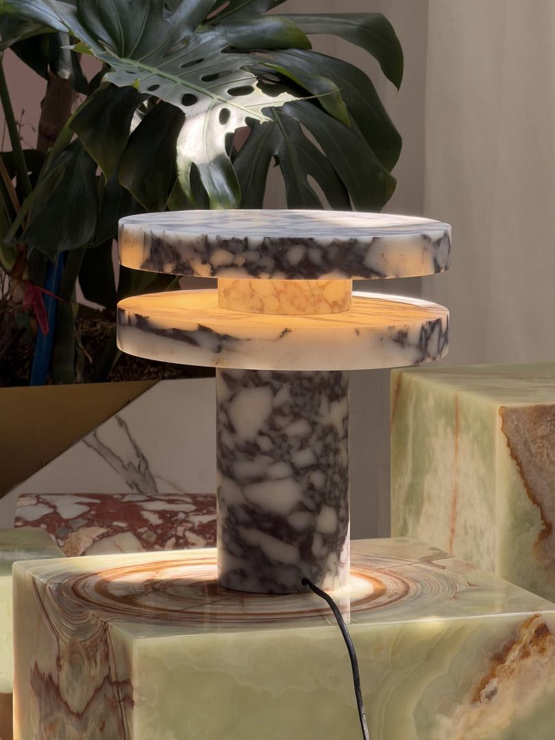 Säulen-Marmor-Tischlampe