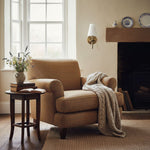 Load image into Gallery viewer, Curva Metal White Linen Sconce - Classic Brass Wall Light for Bedrooms
