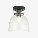 Cargar imagen en el visor de la galería, Luz de techo cromada estriada Ravion con pantalla de vidrio industrial - Sala de estar