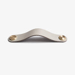 Afbeelding laden in galerijweergave, Cowhide leather and brass cabinet pull handle color and size option