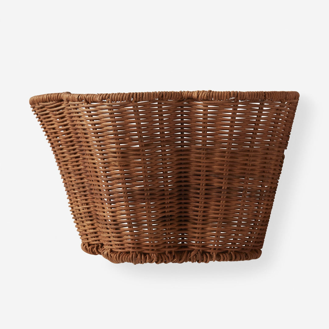 Wickara Geweven Wandkandelaar – Wandlamp met Geschulpte Mandenkap voor Slaapkamer