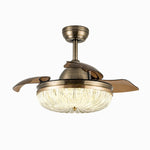 Bild in die Galerieansicht laden, Antique brass retractable ceiling fan light style F
