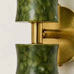 Cargar imagen en el visor de la Galería, Green bamboo wall lamp view 6