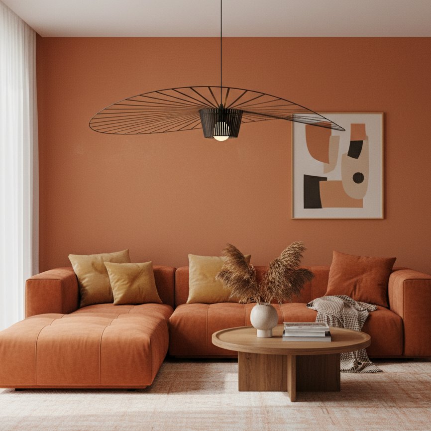 Spirava Moderne Stro Hanglamp – Minimalistische Sculpturale Plafondlamp voor Woonkamer N50