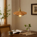 Carica l'immagine nella visualizzazione Galleria, cherry wood lotus pendant light over dining table