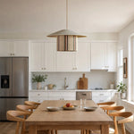 Cargar imagen en el visor de la Galería, Wabi-sabi fabric pendant lamp over a dining table