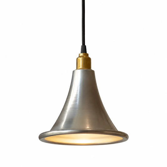 Silver art deco pendant light full view