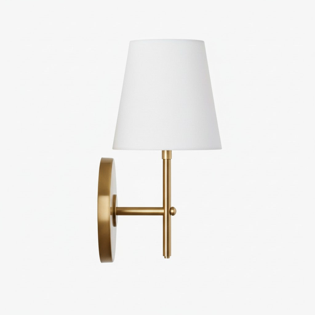 Vireli Brass Wall Sconce in Mid-Century Style for Bedroom & Hallway