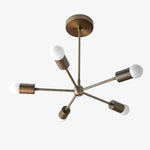 Load image into Gallery viewer, Mobilux Line Mid Century Gold Sputnik Chandelier - Geometric Brass Fixture

