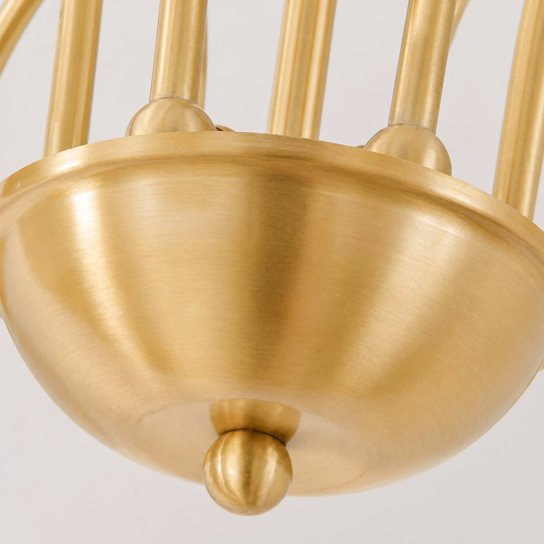 Close-up of antique brass center body