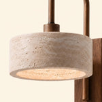 Load image into Gallery viewer, Travira Wabi Sabi Travertine Wall Sconce — Vintage for Bedroom or Living Room